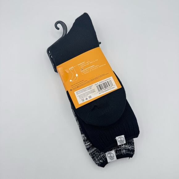 Timberland Boot Socks Heathered Black Grey Wool Blend 2 Pairs Women’s One Size - Picture 3 of 5